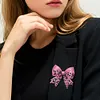 4Pcs Diamond Painting Brooch Diamond Painting Pins Jewelry Kit (Pink Bow Tie)