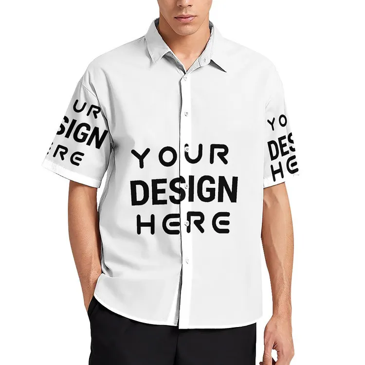 Personalized Design Men's Pocket Less Short Sleeved Shirt Full Print