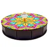 Mandala Diamond Painting Storage Box Wooden Round Jewelry Case with Lid Kits
