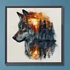 (US Local)Paint By Numbers Kit On Canvas DIY Oil Art Wolf Picture Home Decor40x40cm