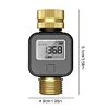 Digital Water Flow Meter IPX5 Waterproof Brass Inlet Outlet Flow Rate Test Meter