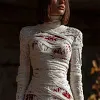 Women's Halloween Body Organ Muscle Print Round Neck Loose Sweatshirt