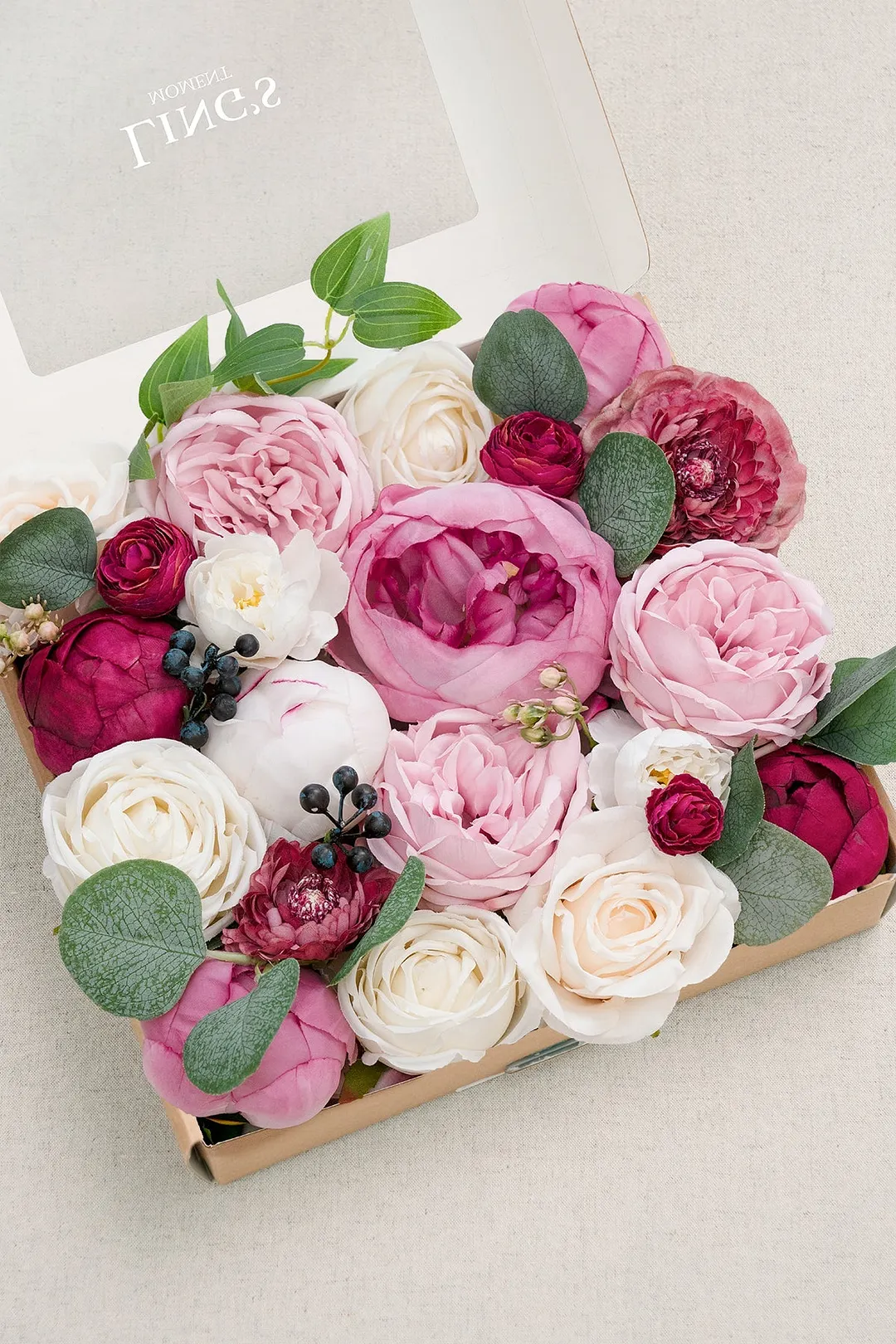 Natural Touch Peony Designer Flower Boxes