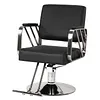 [US Local Warehouse] Hairdresser Barber Salon Chair Capacity 420 Lbs Barber Chair with Heavy Duty Hydraulic Pump 360 Swivel Adjustable Styling Equipment for Barbershop Home Hairdresser (Silver)