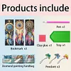 (US Local)3Pcs Special Shape Dream Catcher 5D DIY Diamond Painting Bookmark with Pendants Craft Kit