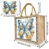 DIY Diamond Painting Butterfly Linen Waterproof Handbag Shopping Storage Bag Totes Kit