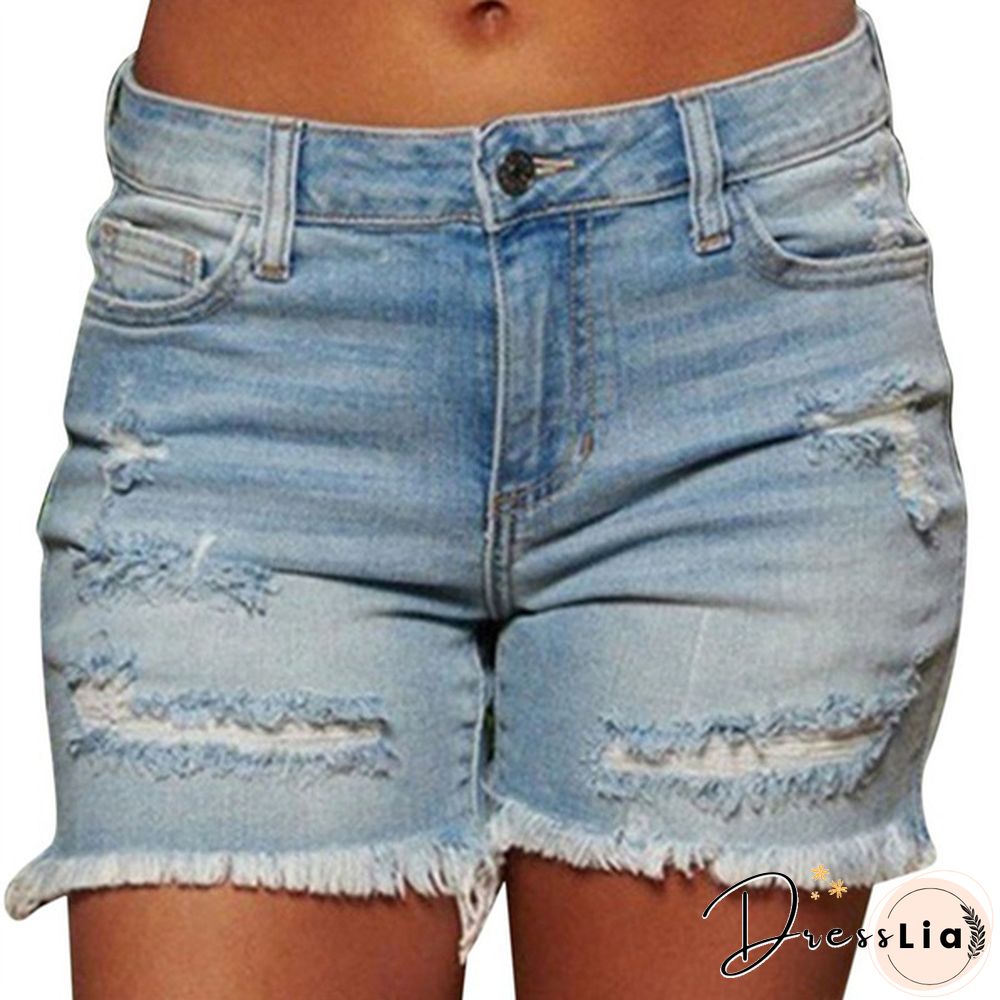 Plus Size Womens Ladies High Waist Short Jeans Shorts Denim Pants