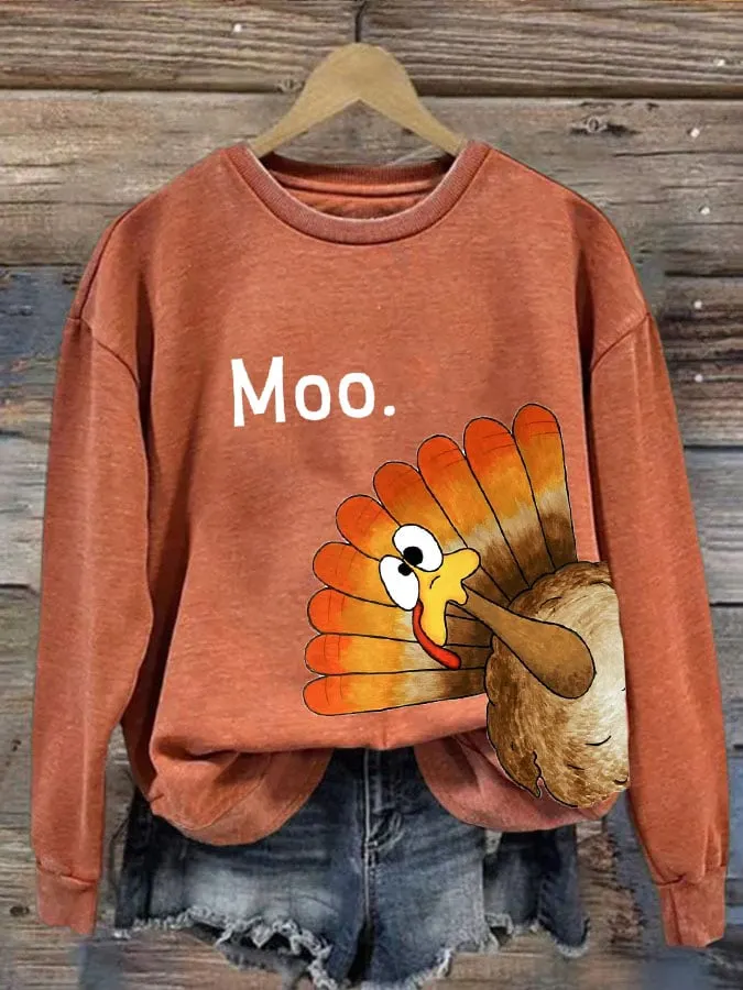 Women'S Thanksgiving Printed Sweatshirt 