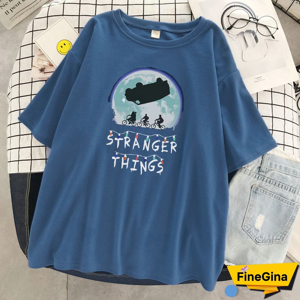 Science Fiction Thriller Stranger Things Print T Shirt Women O-Neck Loose T-Shirt Summer Soft T-Shirt Hip Hop Casual T Shirts