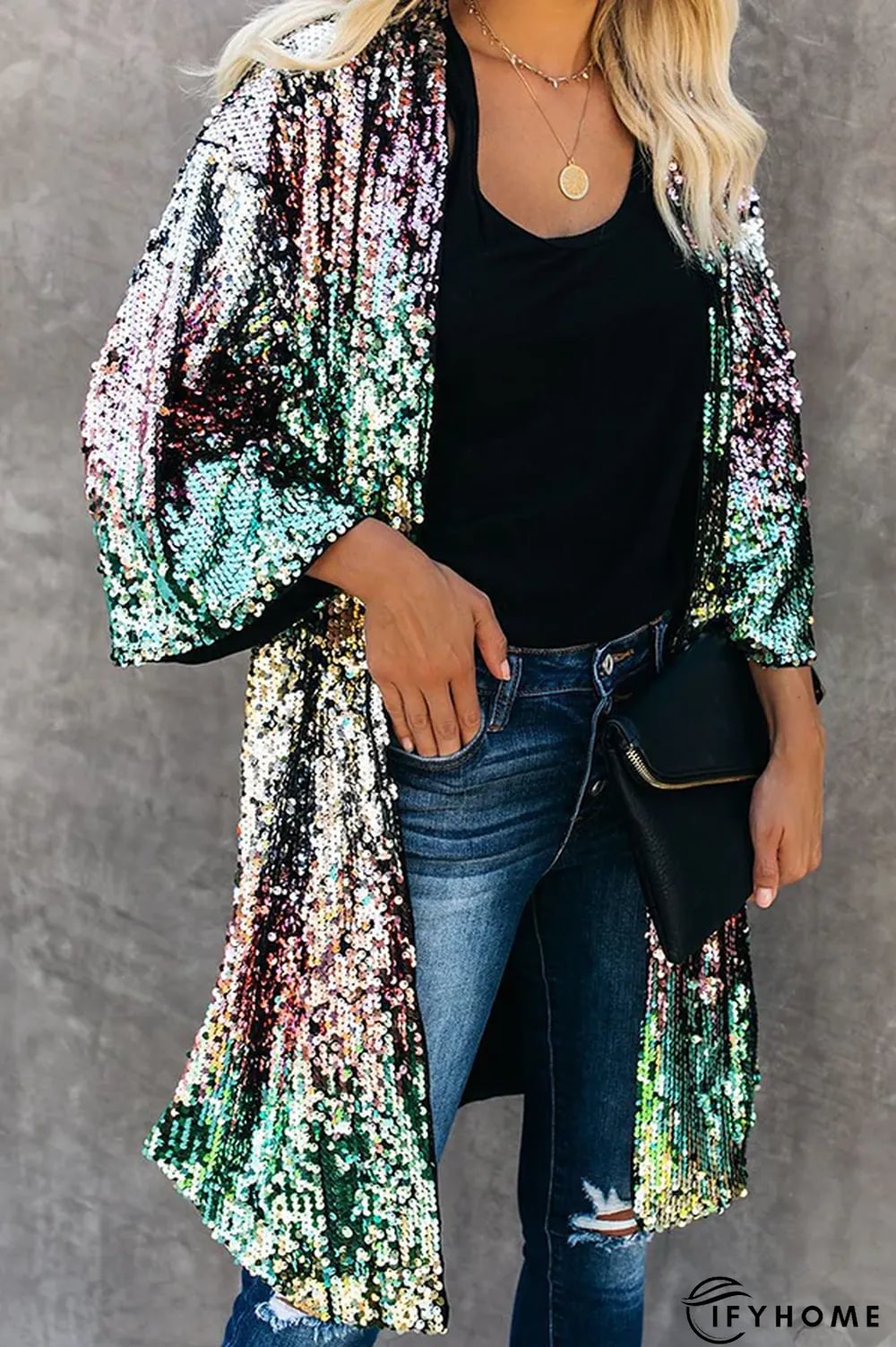Fashion Street Patchwork Embroidered Sequins Outerwear | IFYHOME