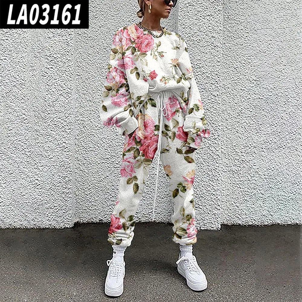 2021 New Women's Digital Printed Grass Pattern Suit Autumn and Winter Clothing