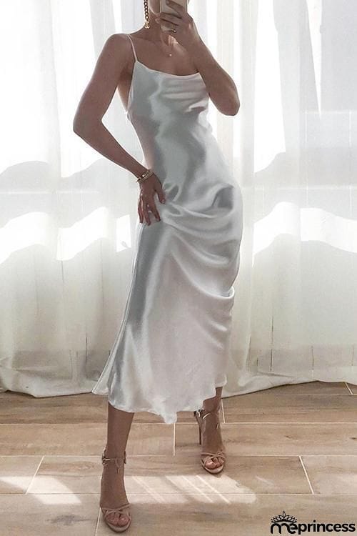 Satin Slip Bakcless Mermaid Dress