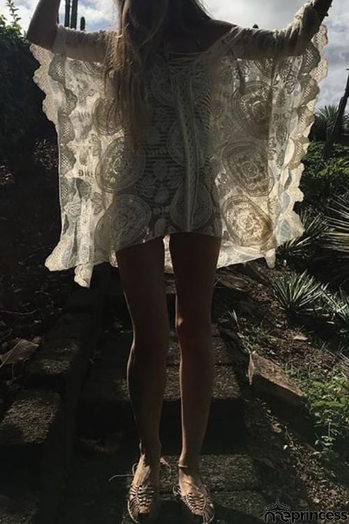 Lace Up Loose Mini Cover Dress