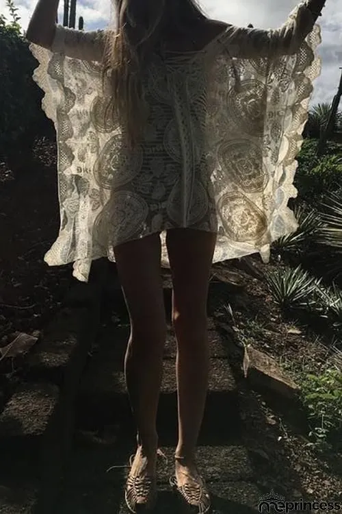 Lace Up Loose Mini Cover Dress