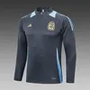 2024 Argentina Half-Pull Training Suit Grey Football Shirt 1:1 Thai Quality
