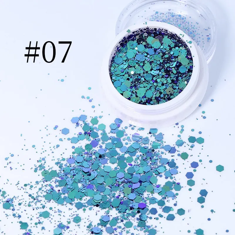 Iridescent 3D Ultrathin Sequins Nail Glitter Flakes Slices Purple White Sparkly DIY Tips Dazzling Paillette Nail Art Decorations