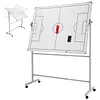 [US Local Warehouse] Mobile Double-Sided Soccer Coaching Board Height Adjustable Whiteboard with Wheels Dry Erase Board with Magnets Pen & Eraser for Coaches (Football)