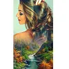 (US Local)Beauty 5D DIY Full Drill Round Big Size Diamond Painting Kit for Home Wall Decor 40x70cm 