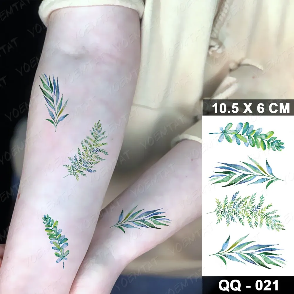 Waterproof Temporary Tattoo Sticker Small Lines Flowers Flash Tatoo Geometry Hand Arm Wrist Fake Tatto For Body Art Women Child