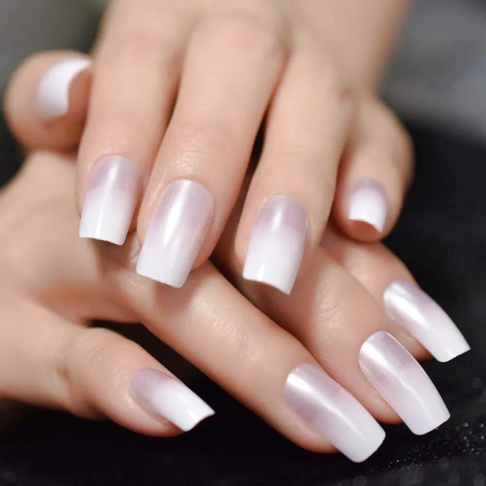 Taro Purple Square Fake Nails Mix Red Champagne Glitter Medium Press On Nails UV Shiny Nail Art Tips Including Glue Tabs-Nail Inspo