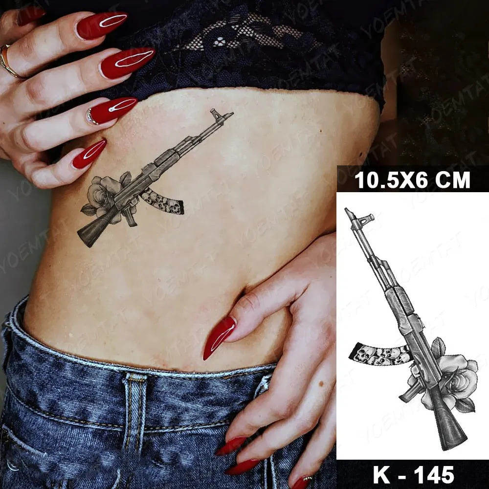 Waterproof Temporary Tattoo Sticker Black Point Line Sunflower Geometric Rose Flash Tatoo Fake Tatto For Body Art Women Men