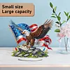 America Flag Eagle DIY 5D DIY Diamond Art Tabletop Ornament Kit for Home Decor