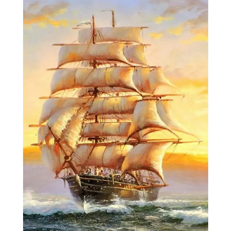 Sailboat (40*50CM) 11CT Stamped Cross Stitch gbfke