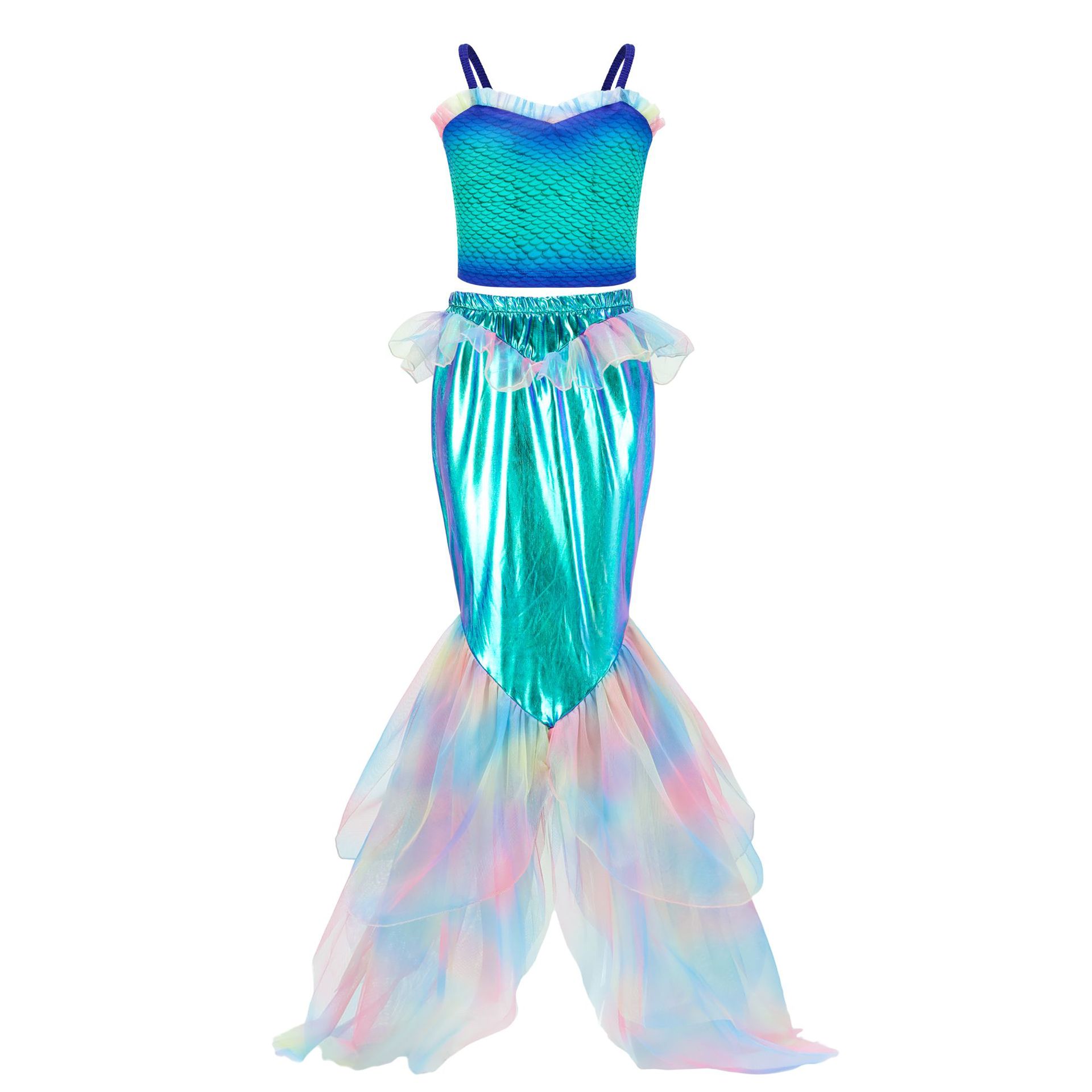 Mermaid Fantasy Kids Cosplay 2-Piece Skirt Set - Enchanting Swimmable Tail
