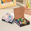 Cat Leather Diamond Art Note Box with 160 Sheets of Paper for Adults Beginners