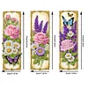 3Pcs Special Shaped Flowers Butterflies 5D DIY Diamond Art Book Mark for Office