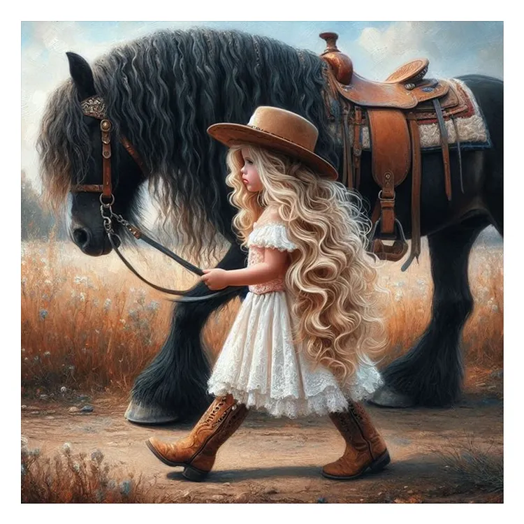 Cowgirl 40*40CM (Canvas) Full Round Drill Diamond Painting gbfke