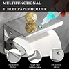Stainless Steel Toilet Paper Holder Wall Mounted Punch-Free Bathroom Accessories