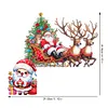 (US Local)DIY Xmas Diamond Painting Wooden Door Pendants Decoration for Feiend Gifts (Elk)