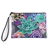 DIY Diamond Art Cosmetic Bag Flowers PU Women Clutch Kit