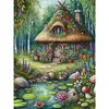 >SALE<Mushroom House Printed Cross Stitch Kit 50x65cm DIY 11CT Thread Art Needlework