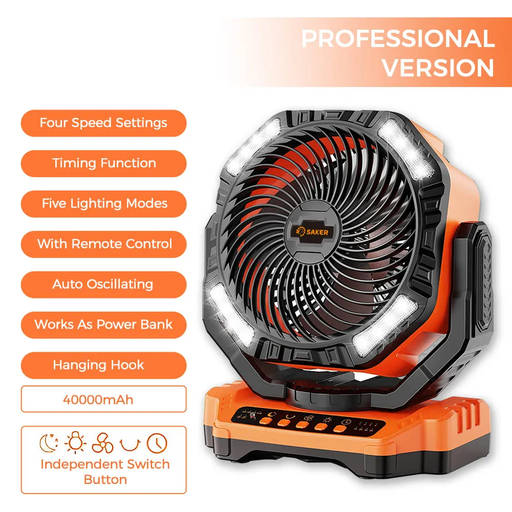 SAKER&reg; Rechargeable Camping Fan