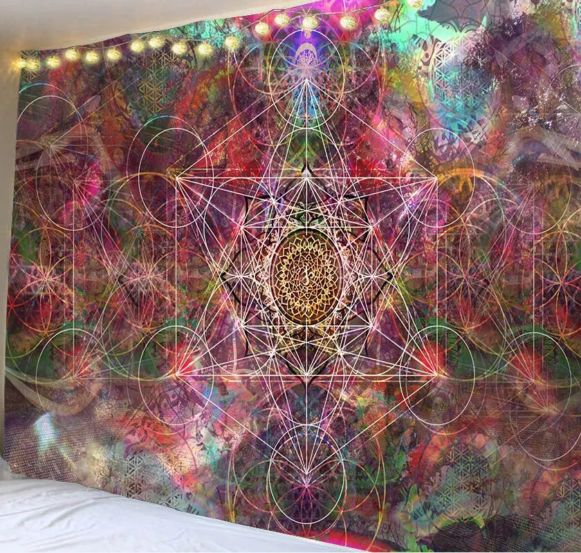 India Mandala Tapestry Wall Hanging Boho Decor Wall Cloth Tapestries Psychedelic Hippie Night Moon Tapestry Mandala Wall Carpet