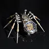 Steampunk DIY Assemble 3D Metal Mechanical Spider Model with Clock Assemble Insect Model Handmade Crafts Desktop Decorations