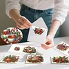 6Pcs Diamond Art Greeting Cards Xmas Atmosphere Congratulations Cards Gift