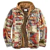 Men's Classic Flannel Retro Plaid Shirt Hooded Jacket Coat