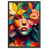 Woman Covering Face With Flowers - 11CT Stamped Cross Stitch 40*60cm/15.75*23.62in