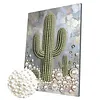 Cactus DIY Pearl Painting Kit with Frame 30x40cm Pearl Gem Paintings Picture Arts Craft for Adults Beginners Gift Home Wall Decor