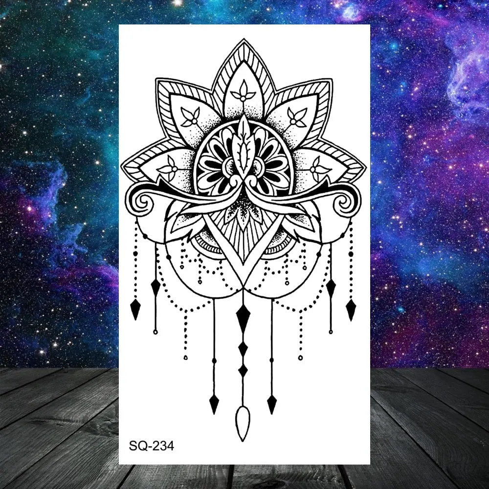 3D Universe Planet Temporary Tattoos For Women Adult Kids Girl Lotus Moon Outer Space Fake Tattoo Neck Arm Hands Small Tatoos
