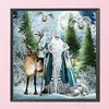 Santa Claus And Elk-11CT Stamped Cross Stitch 50*50cm/19.69*19.69in