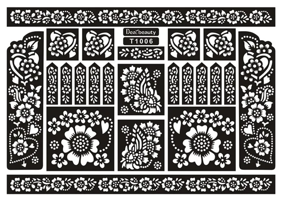 1pc new KD22 Tattoo Template hands/feet henna tattoo stencils for airbrushing professional mehndi new Body Painting Kit supplies