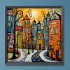 Diamond Painting-DIY Full Round Drill Abstract Street House