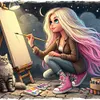 【Limited Stock Sale】Drawing Girl-11CT Stamped Cross Stitch 50*50cm/19.69*19.69in