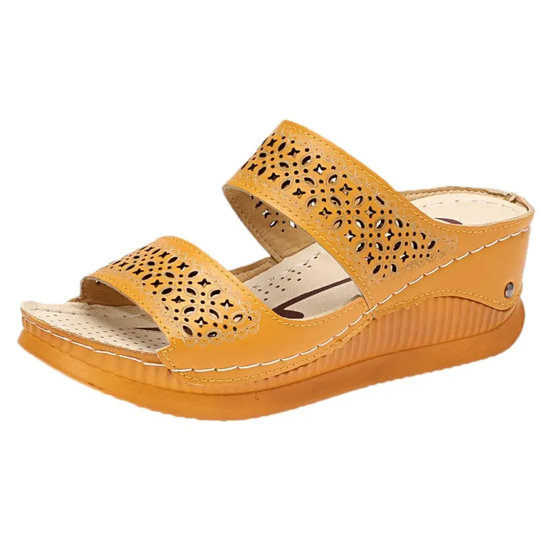 2022 Sandals Women Comfortable Open Toe Beach Sandals Women Shoes Outdoor Female Slippers Slip On Wedge Sandals Footwear Slides