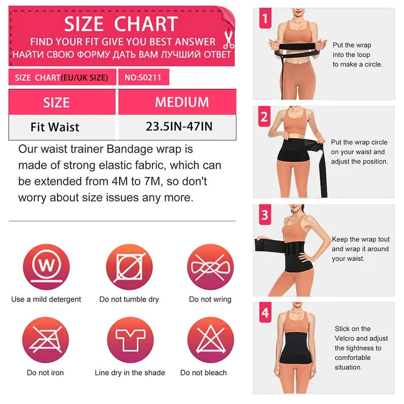 Snatch Me Up Bandage Wrap Waist Trainer Body Shaper Belt Women Slimming Tummy Belt Postpartum Girdle Modeling Shapewear Corset