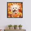 Maple Leaf Puppy-Paint by Numbers Acrylic Painting 40*40CM